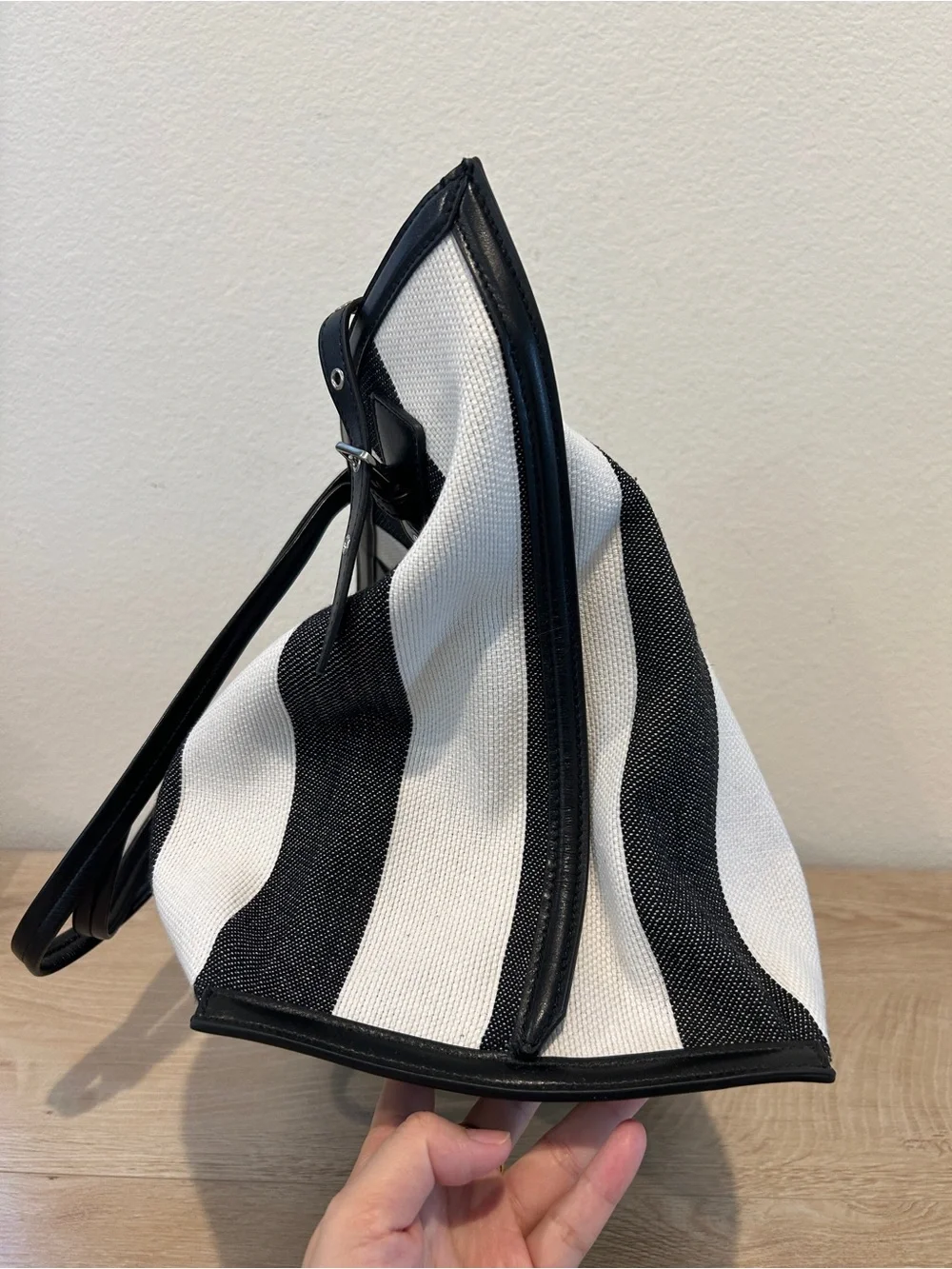 New Proenza Schouler Canvas Striped Days Tote Black/White with Dust Bag, $1290